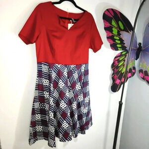 Vintage Style Sucrefas Dress Deck Of Cards Pin-up Red White Blue XXL 12